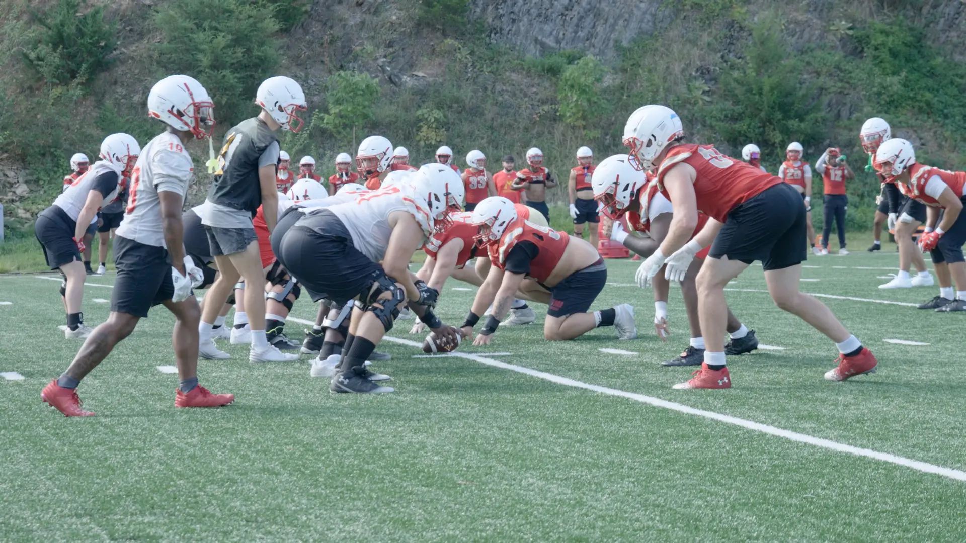 Football team practice