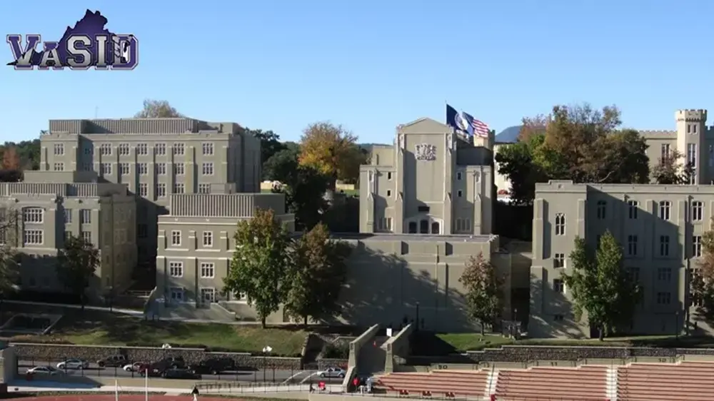 buildings on VMI post with VASID logo in corner
