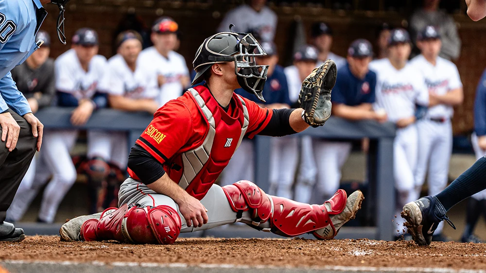 baseball catcher catching ball