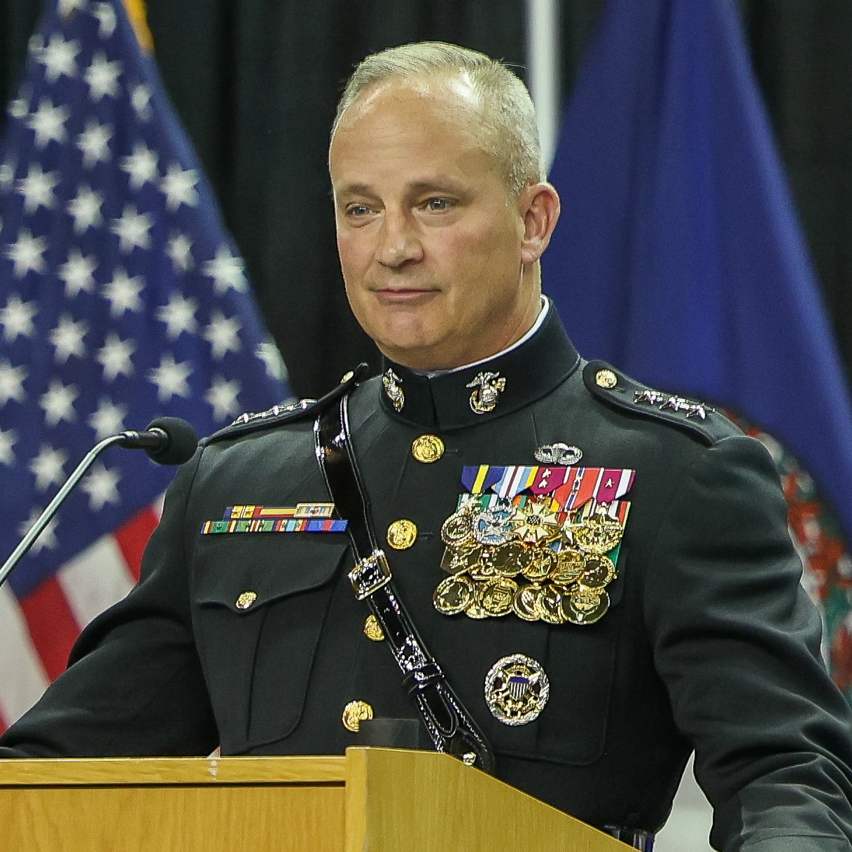 Lt. Gen. Furness standing at a podium